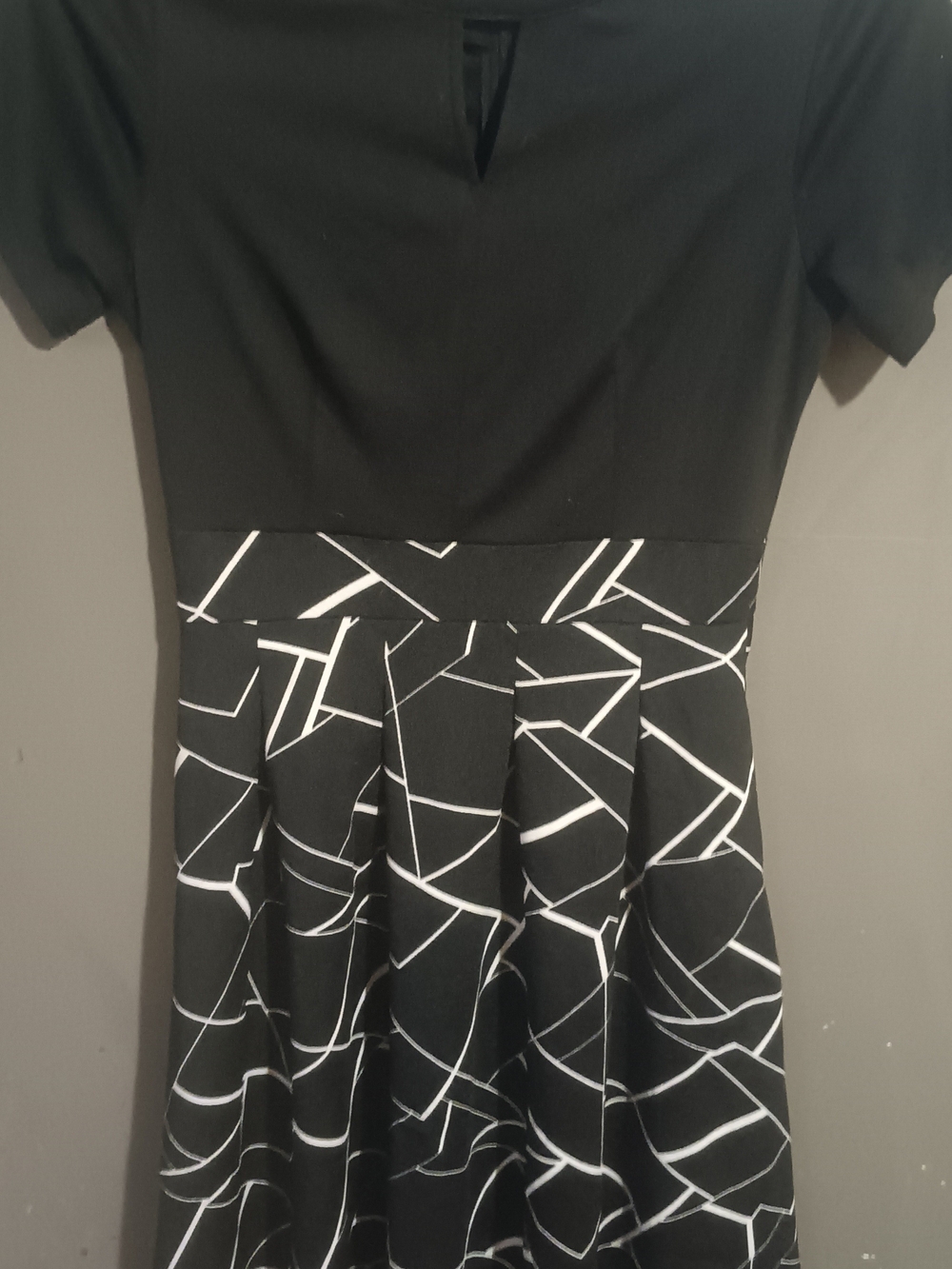 Black & White Graphic Fit-and-Flare Dress
